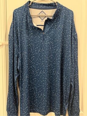 NWT Burlebo Men’s 2XL Performance Quarter Zip Pullover Blue XXL